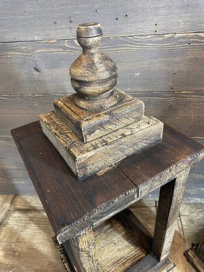 Baylor Rustic Farmhouse Wood Lantern-Home Decor-Dark Tone