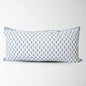 Celeste Blue Mughal Flower Lumbar Pillow Cover – Coastal