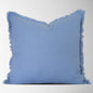 Emma Frayed Edge Pillow - 100% Cotton Decorative Cushion