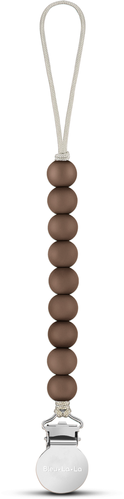 Lulababe Pacifier Clip: Mocha