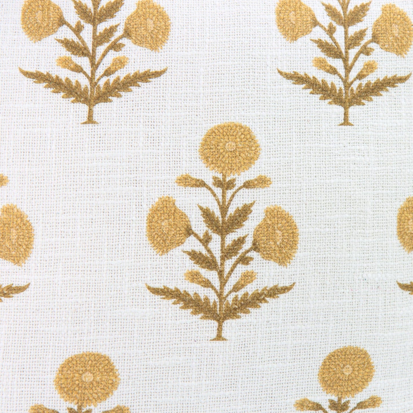 Seraphina Gold Mughal Flower Pillow - Elegant, Decorative