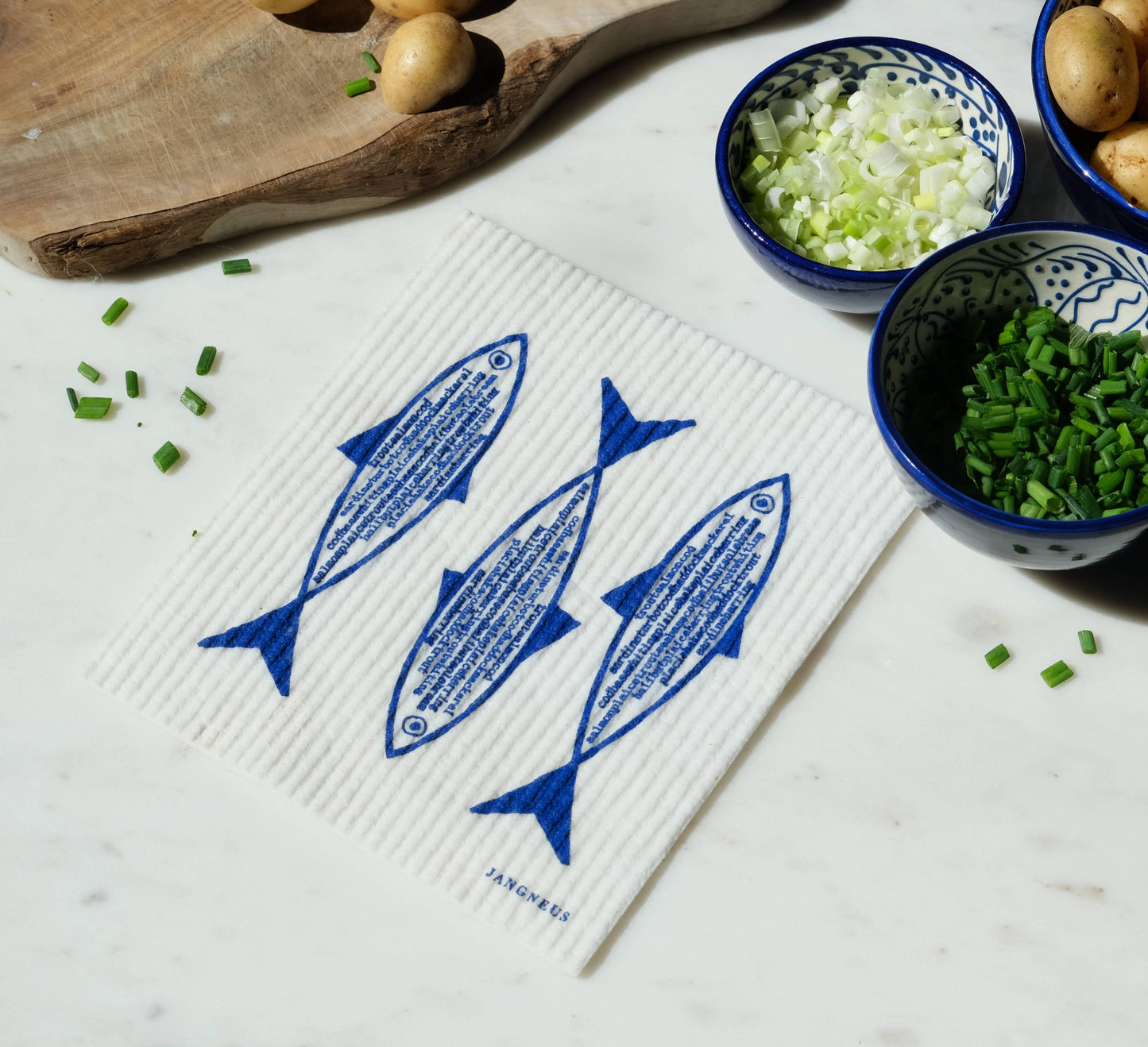 Swedish Dishcloth - Fish - Blue - Coastal Design