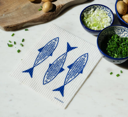Swedish Dishcloth - Fish - Blue - Coastal Design