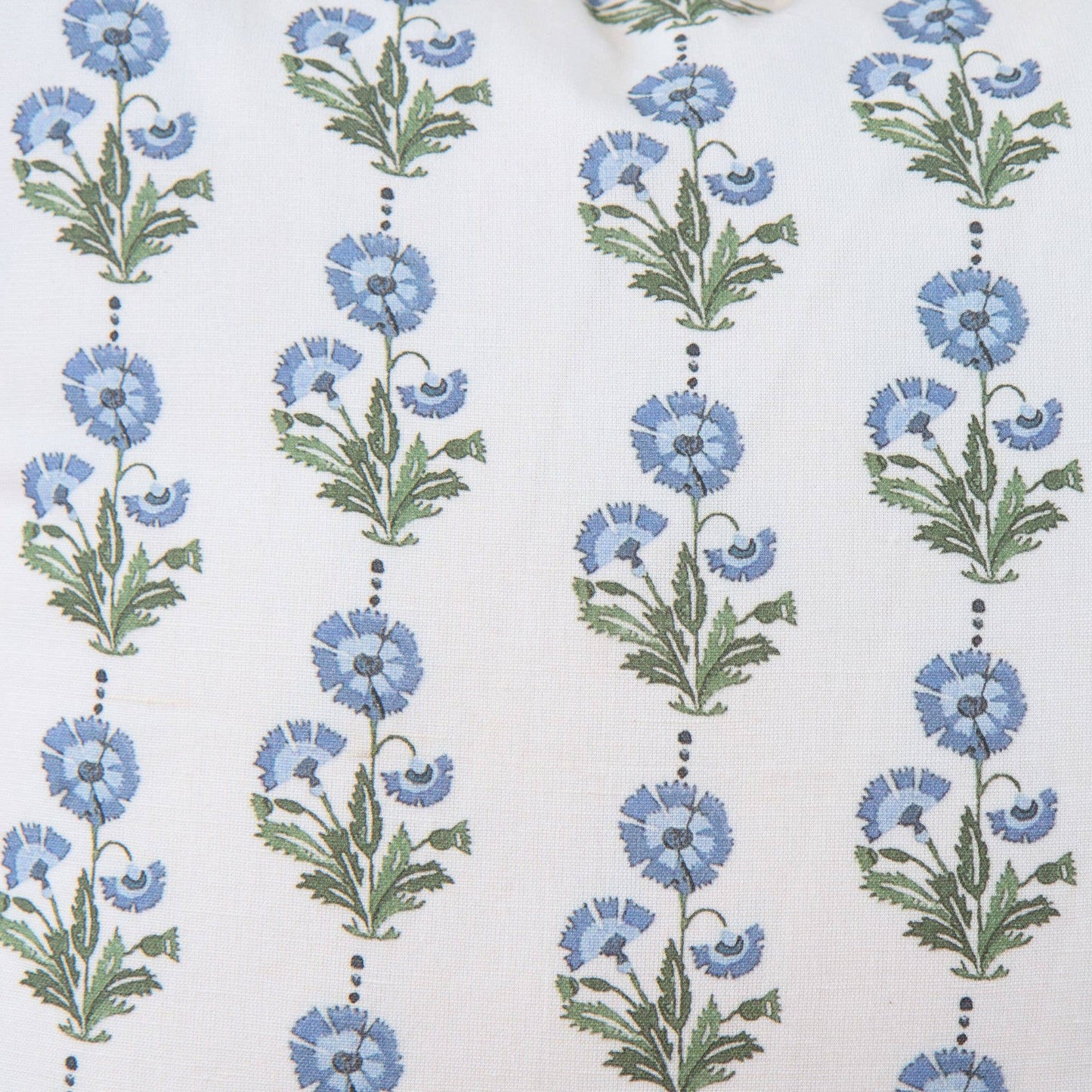 Amalthea Blue Linen Block Print Lumbar Pillow Cover