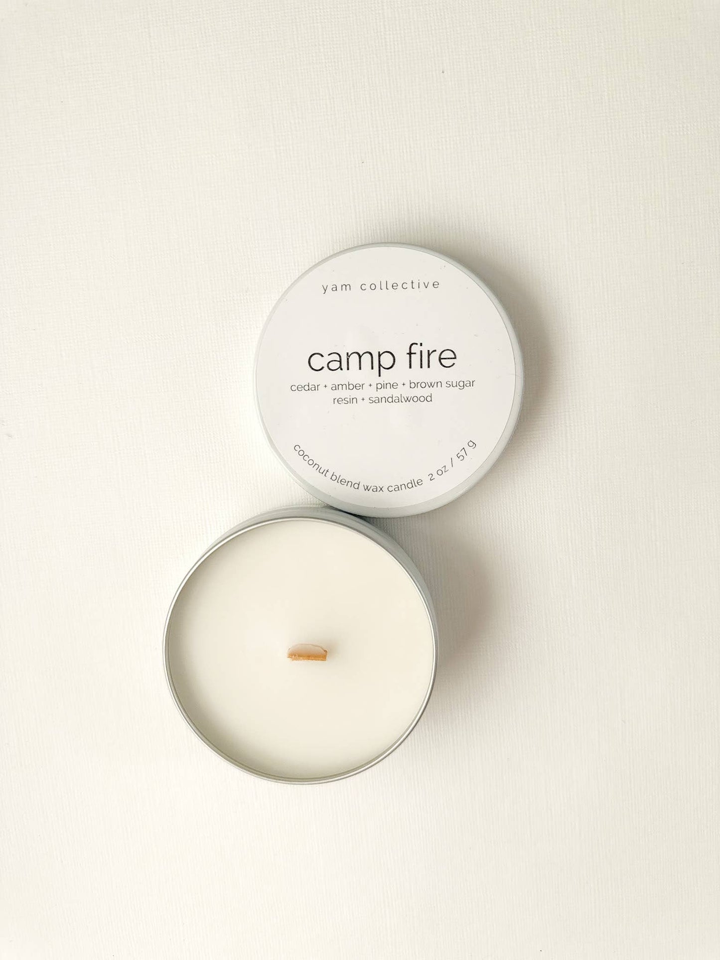 Camp Fire - 2 oz Cedar + Vanilla Travel Tin Candle