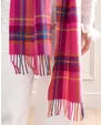 Hot Pink Check Merino Scarf